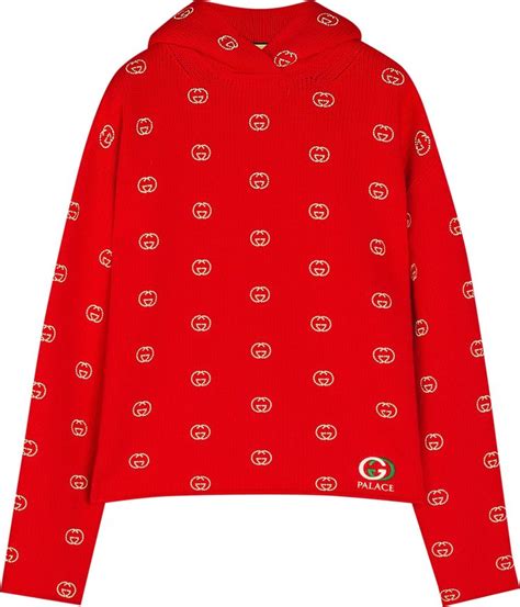 gucci palace hoodie|Palace x Gucci Wool Knit Strawberry With Studs And Crochet Detail Hoodie.